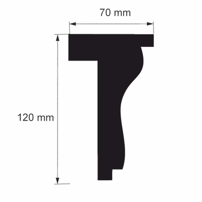 Vorhangleiste, Gardinenleiste aus Styropor K-04